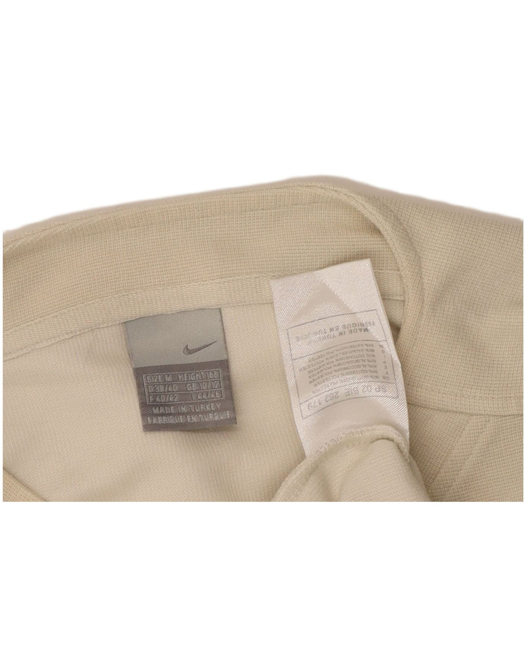 Top cropped feminino Nike de manga comprida UK 10/12 médio off white algodão