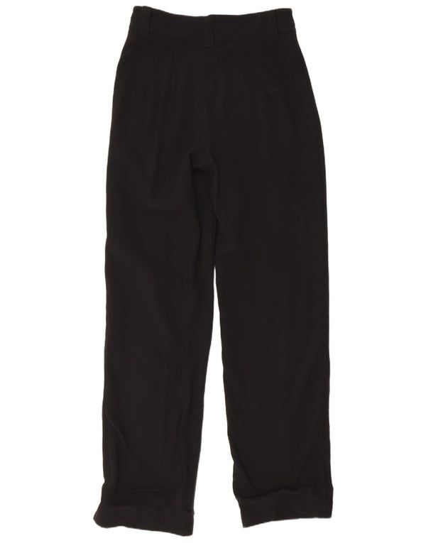 Zara Calça feminina casual cintura alta cônica pequena W26 L32 preta