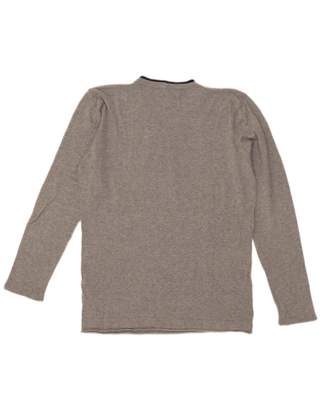 Suéter masculino Zara com decote em V grande algodão cinza