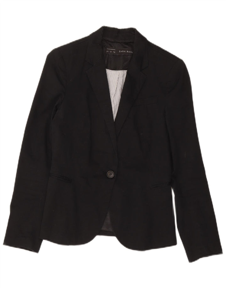 Jaqueta blazer feminina Zara com 1 botão Reino Unido 10 pequena preta