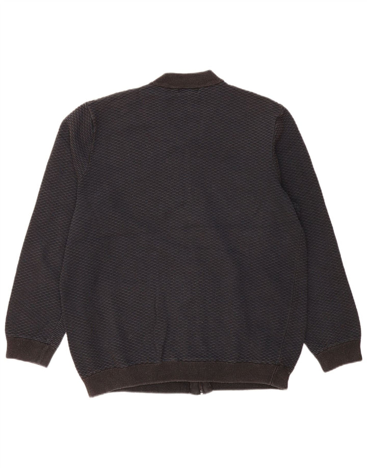 Suéter cardigã masculino com zíper completo Marks & Spencer 2XL algodão preto