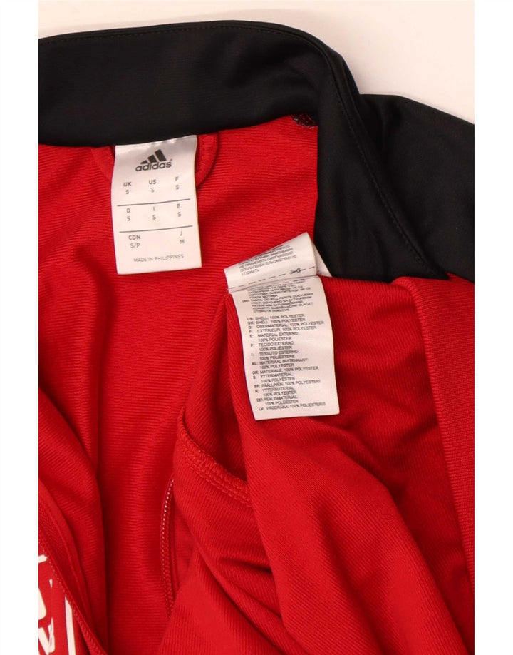 Adidas Mens Graphic Tracksuit Top Jacket Pequeno Poliéster Colorblock Vermelho