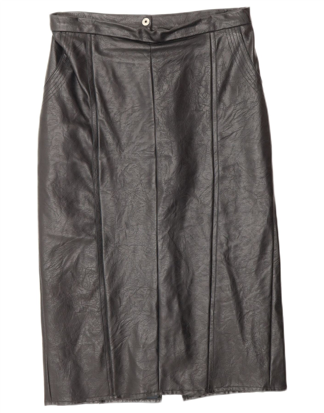 Saia feminina de couro VINTAGE W28 couro preto médio