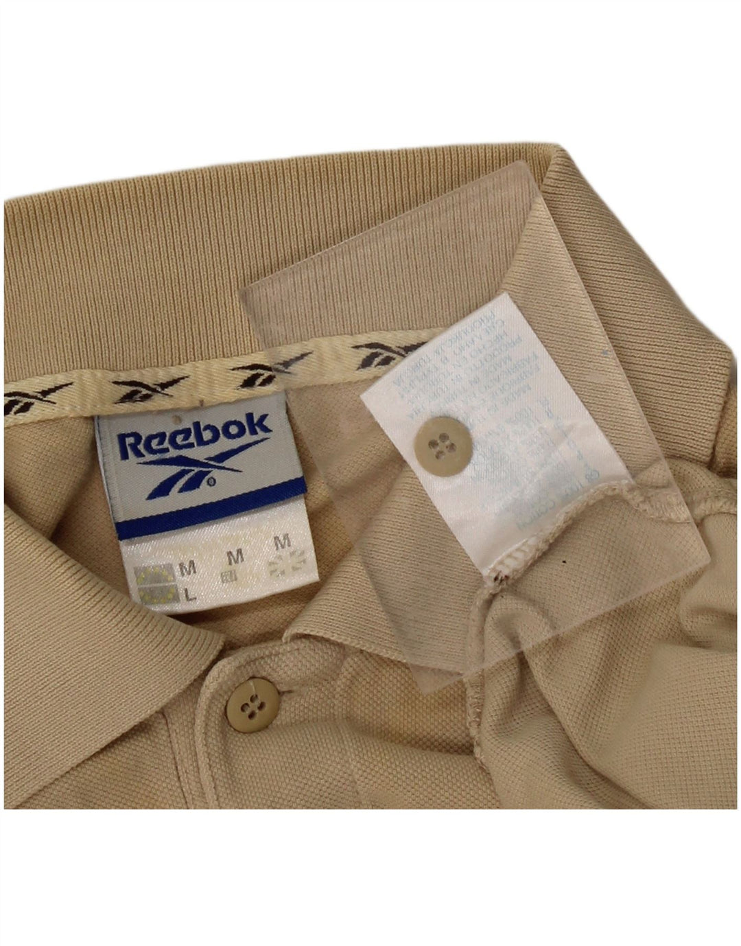 Camisa polo masculina REEBOK algodão bege médio