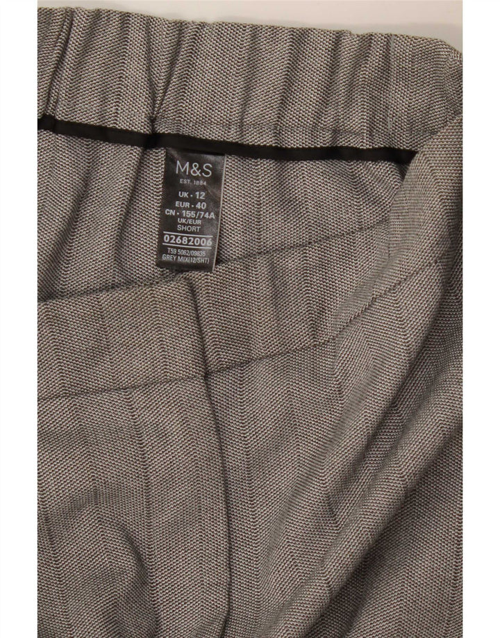 Calça capri feminina Marks & Spencer reta Reino Unido 12 médio W30 L23 cinza