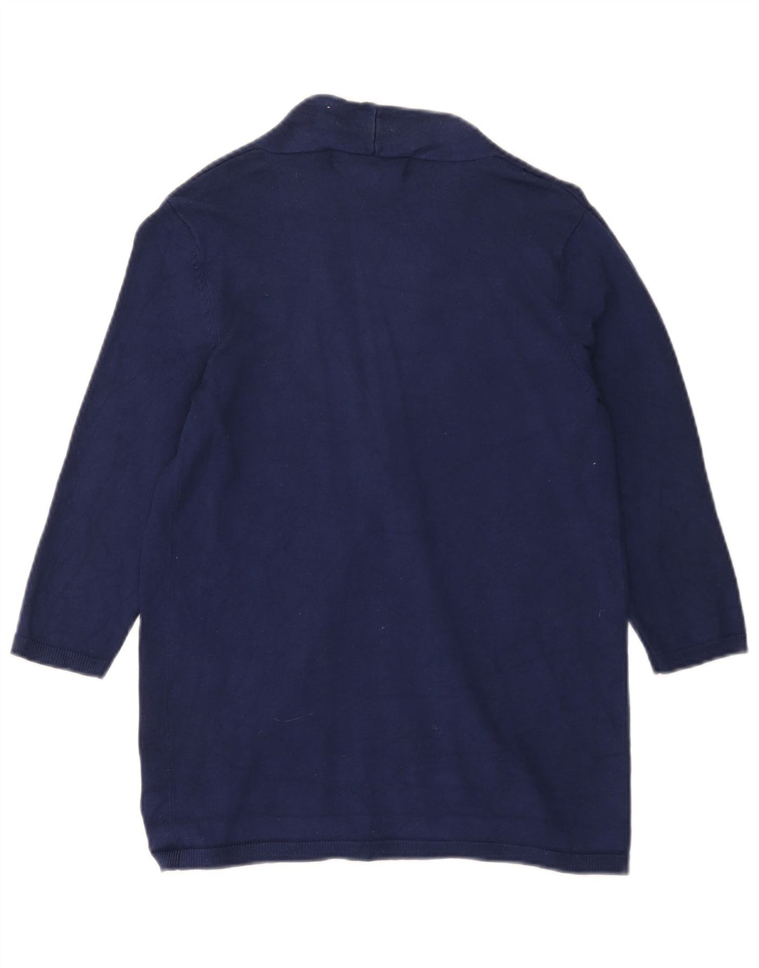 Suéter cardigã aberto feminino Zara manga 3/4 Reino Unido 12 médio azul marinho