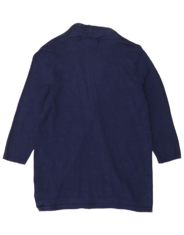 Suéter cardigã aberto feminino Zara manga 3/4 Reino Unido 12 médio azul marinho