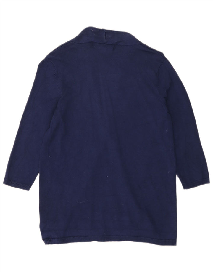 Suéter cardigã aberto feminino Zara manga 3/4 Reino Unido 12 médio azul marinho