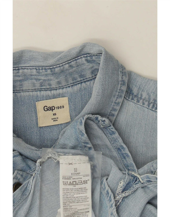 Camisa jeans oversized feminina Gap Reino Unido 6 XS azul algodão