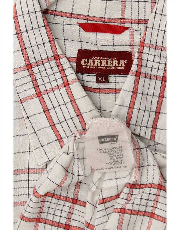 Camisa masculina Carrera XL branca xadrez algodão
