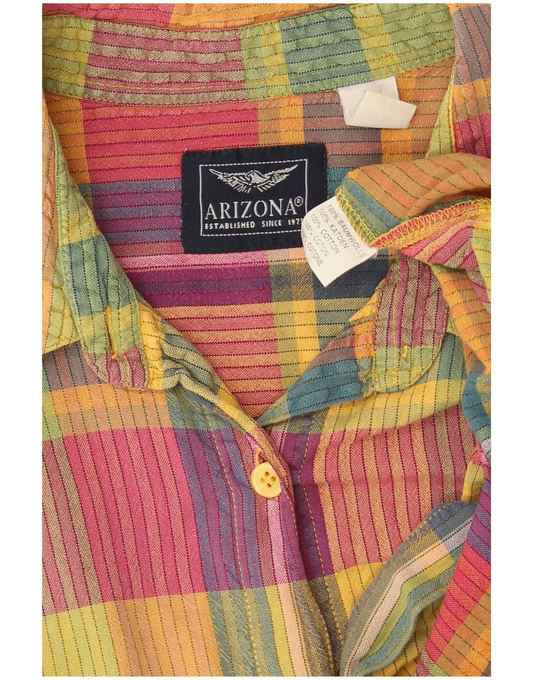 Camisa feminina Arizona UK 18 XL algodão xadrez multicolorido
