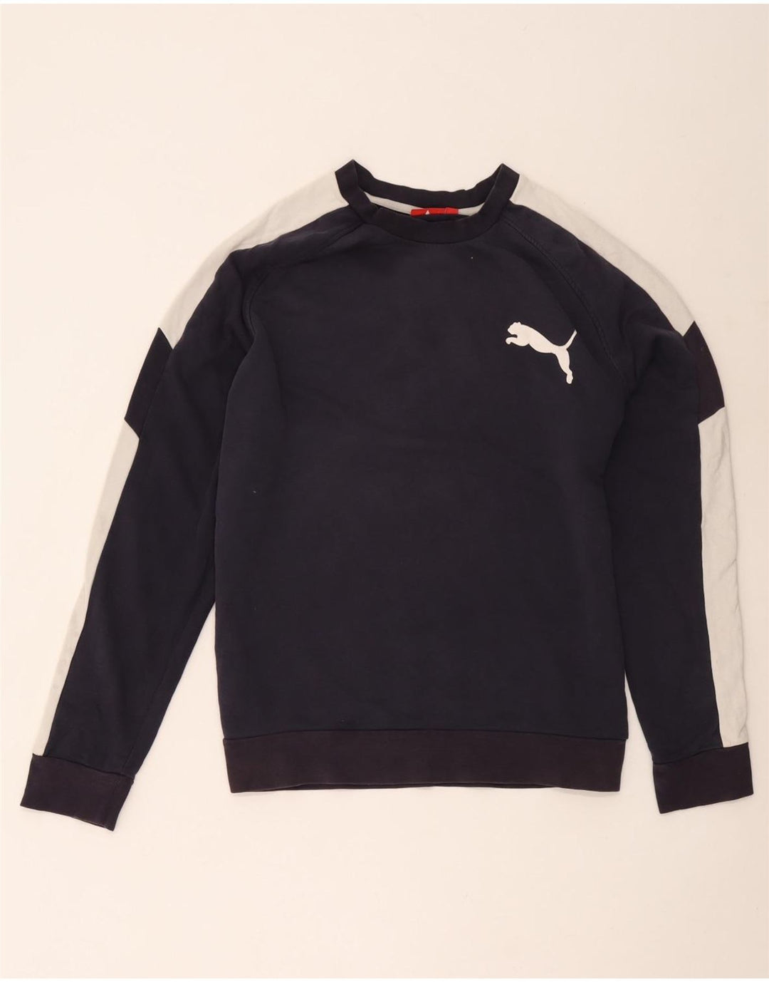 Puma moletom masculino jumper grande algodão colorblock azul marinho