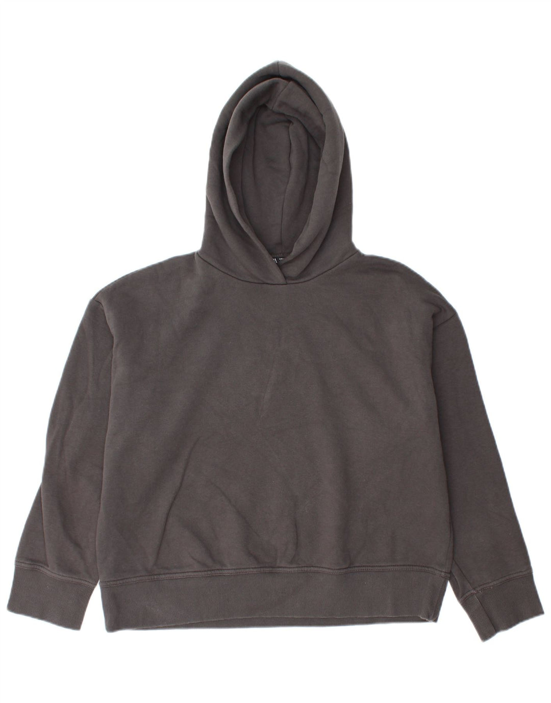Zara Womens Oversized Hoodie Jumper UK 14 Médio Algodão Cinza