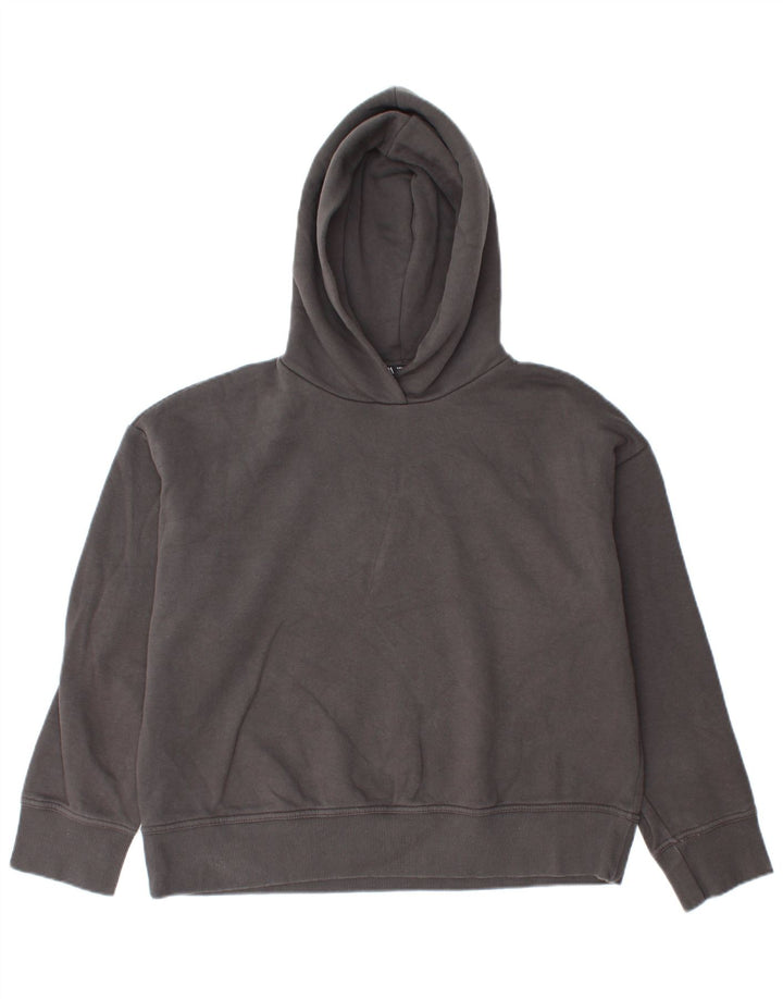 Zara Womens Oversized Hoodie Jumper UK 14 Médio Algodão Cinza