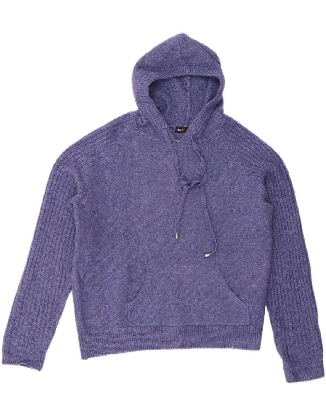 Suéter feminino Marks & Spencer com capuz grande e grande Reino Unido 14 médio roxo