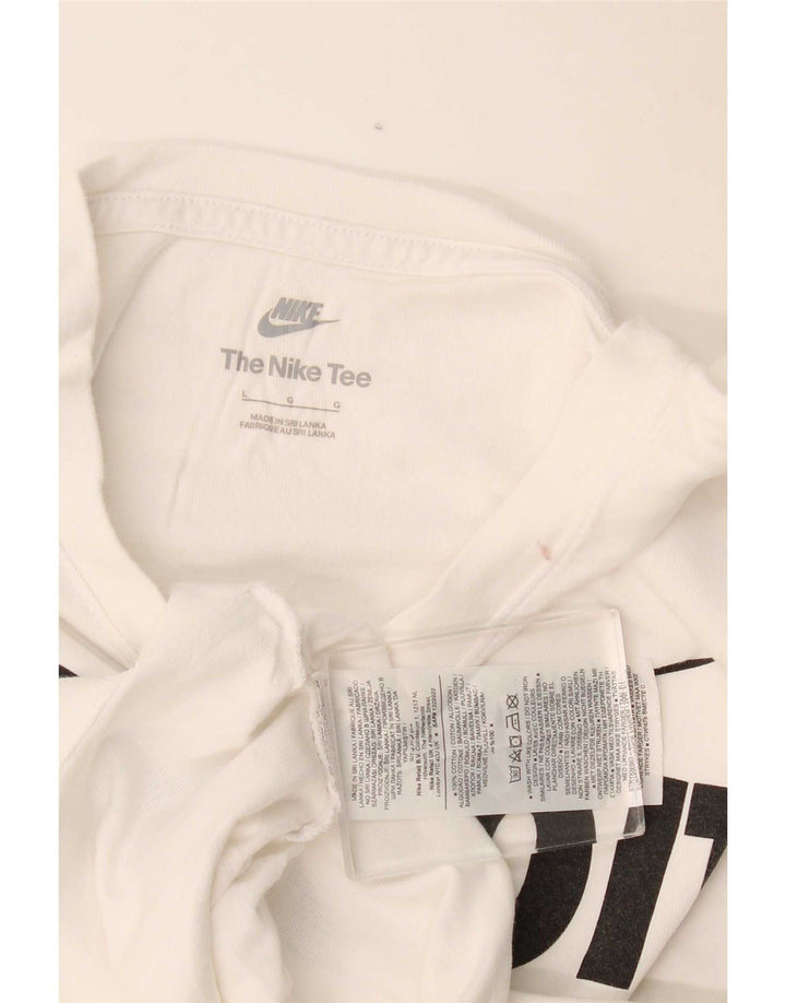 Camiseta gráfica masculina Nike grande algodão branco