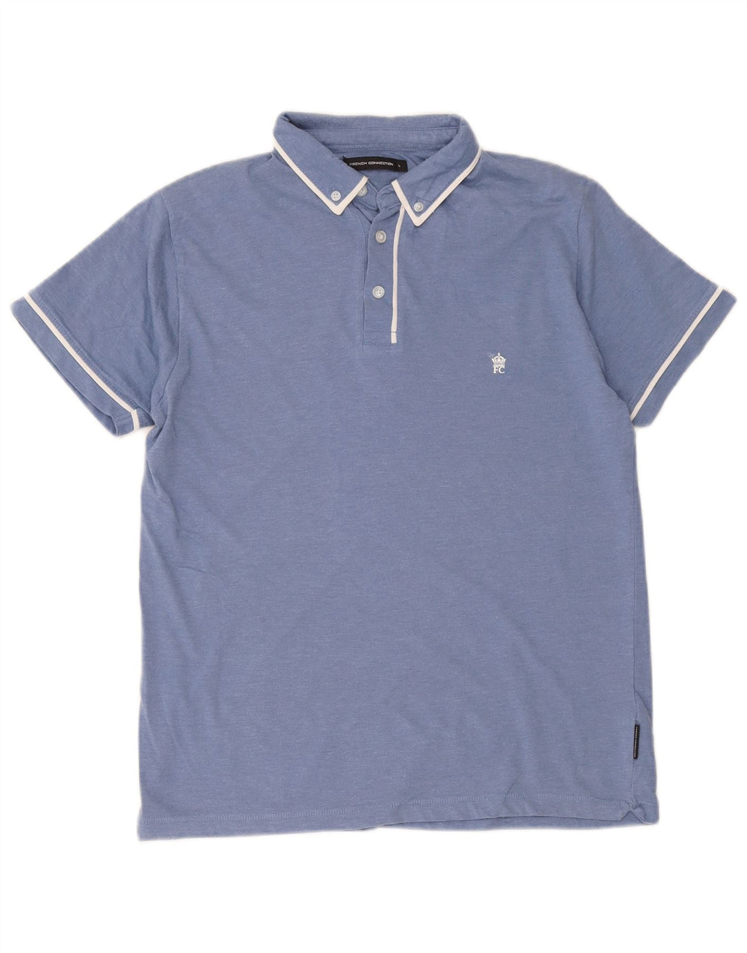 Camisa polo masculina French Connection grande algodão azul