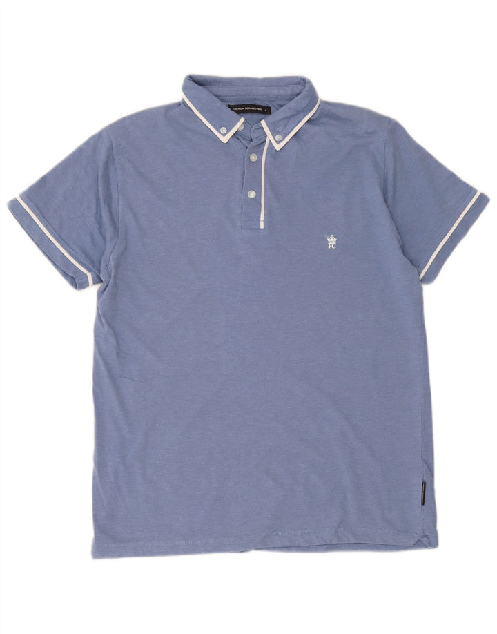 Camisa polo masculina French Connection grande algodão azul