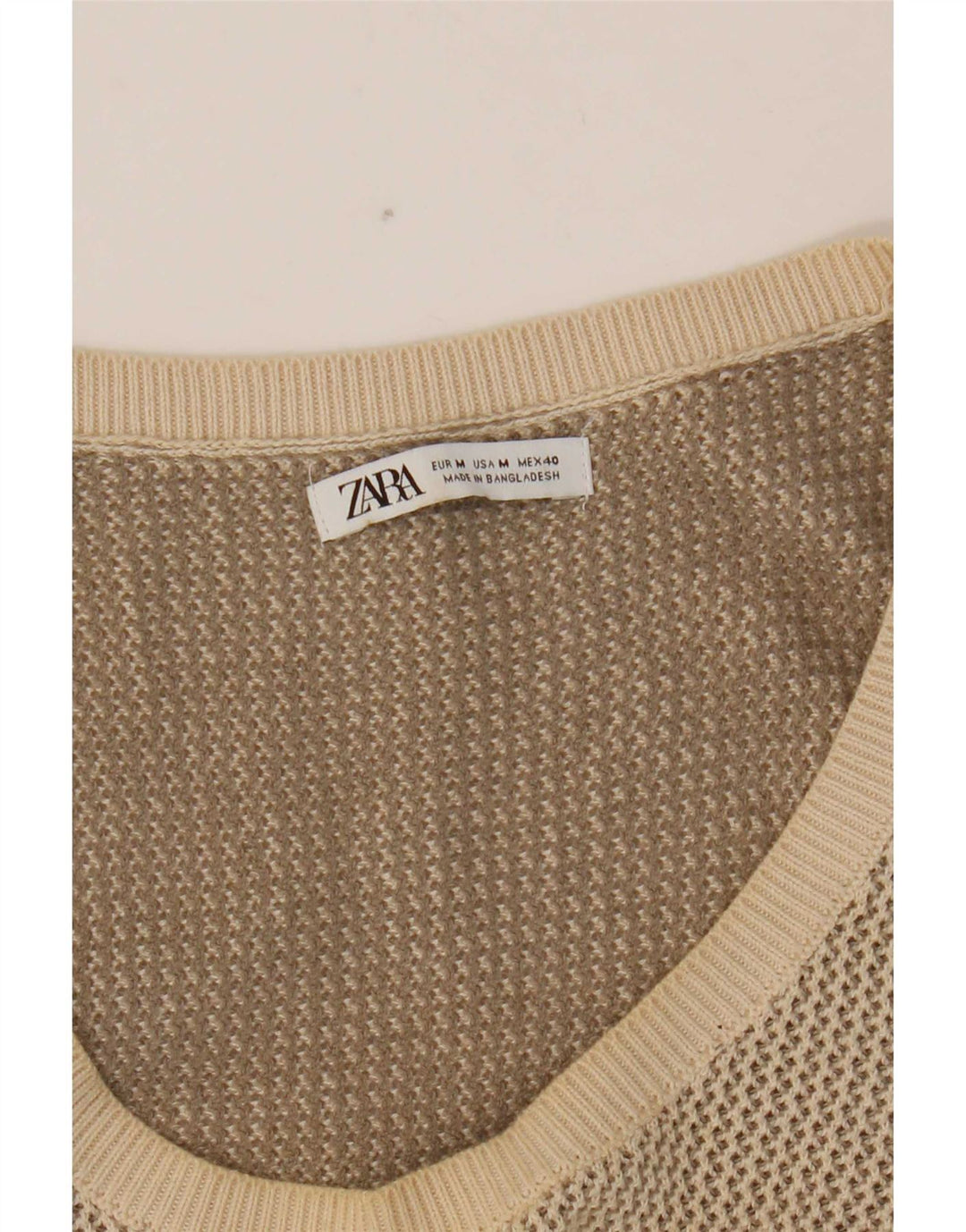 Zara Womens Crop Vest Top Reino Unido 14 Médio Bege