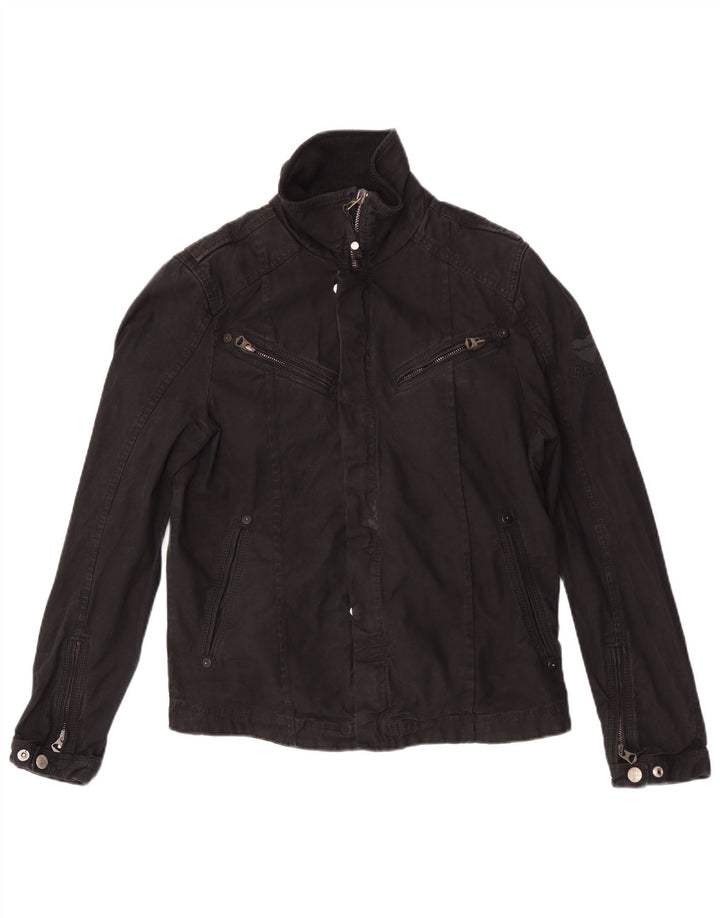 Jaqueta jeans masculina ENERGIE UK 38 algodão preto médio
