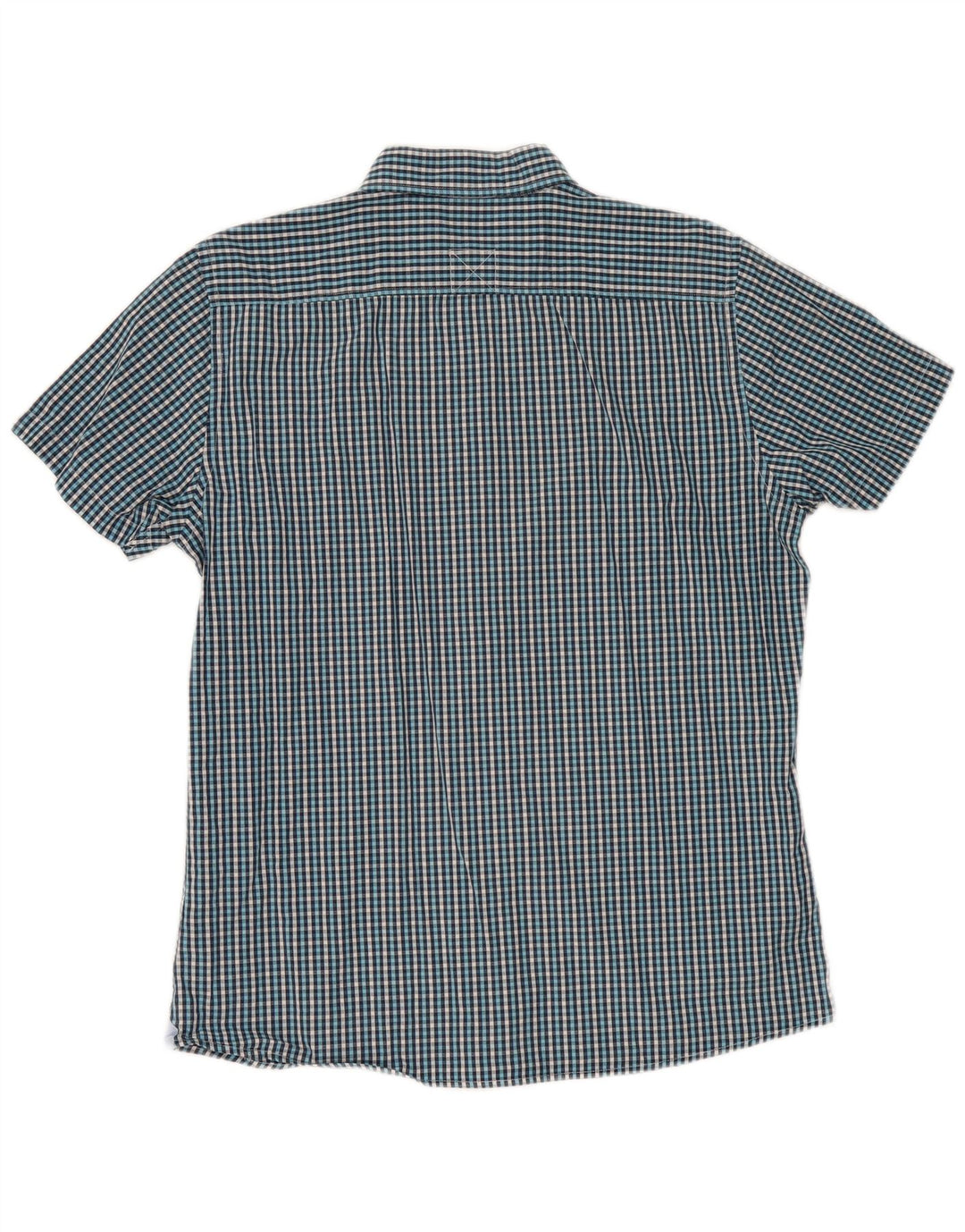 Camisa masculina de manga curta Conte of Florence grande azul guingão