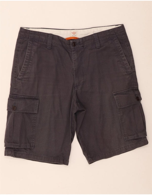 Shorts cargo masculino Dockers W34 grande algodão azul marinho