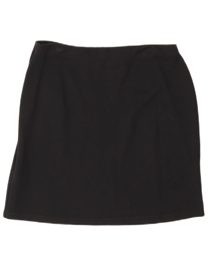 Minissaia feminina Marks & Spencer Reino Unido 14 grande W30 viscose preta