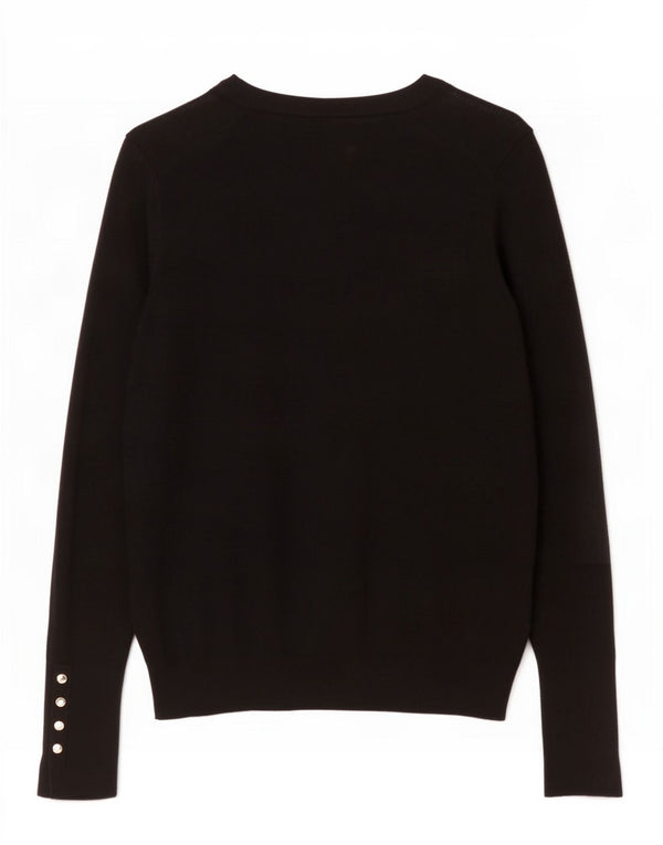 Suéter cardigã feminino Zara Reino Unido 14 grande viscose preta