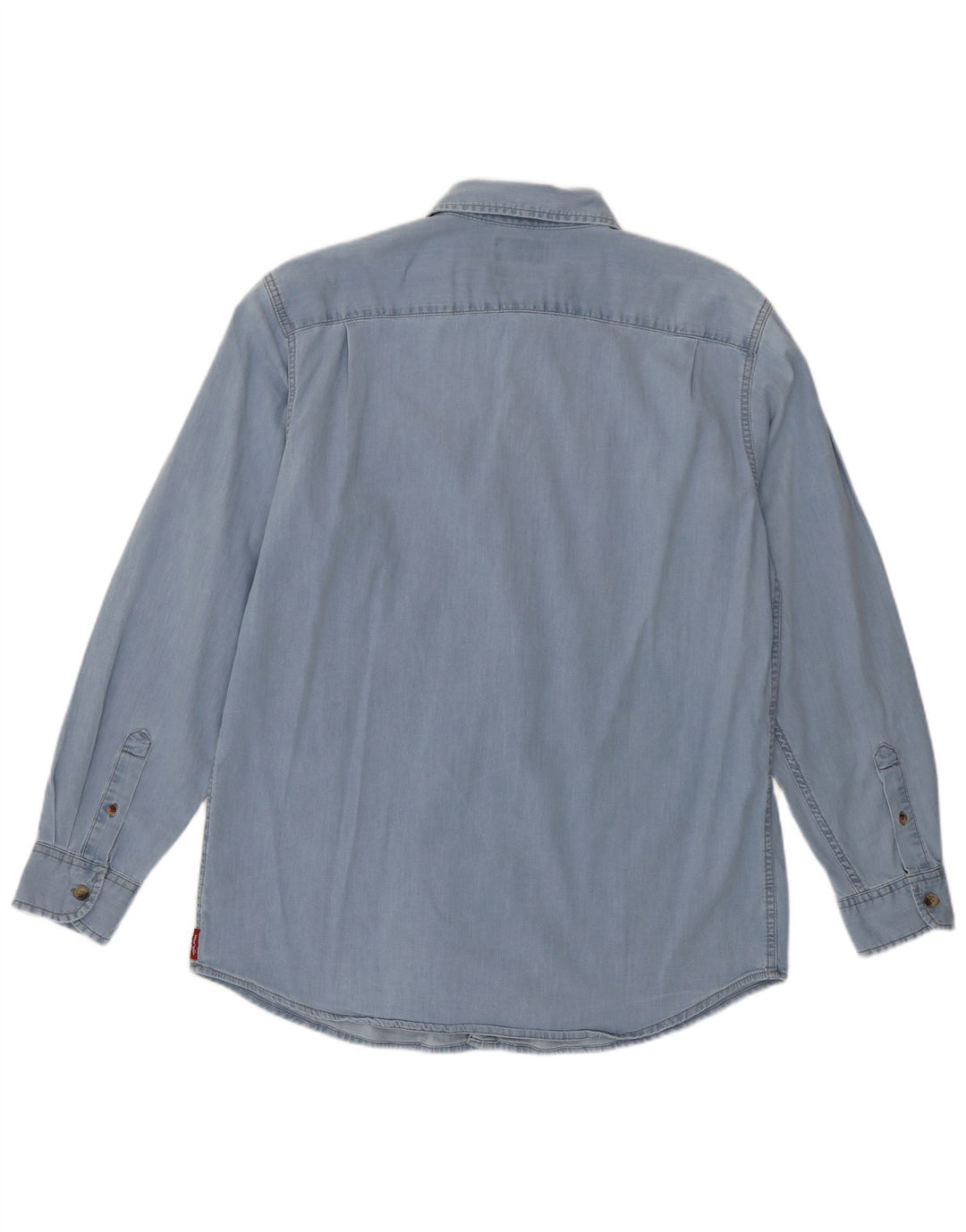 Wrangler Camisa jeans masculina grande azul