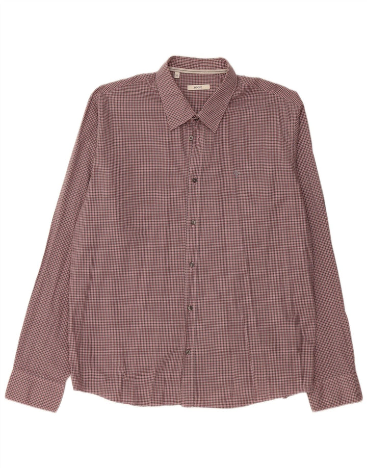 Camisa masculina JOOP XL algodão xadrez rosa