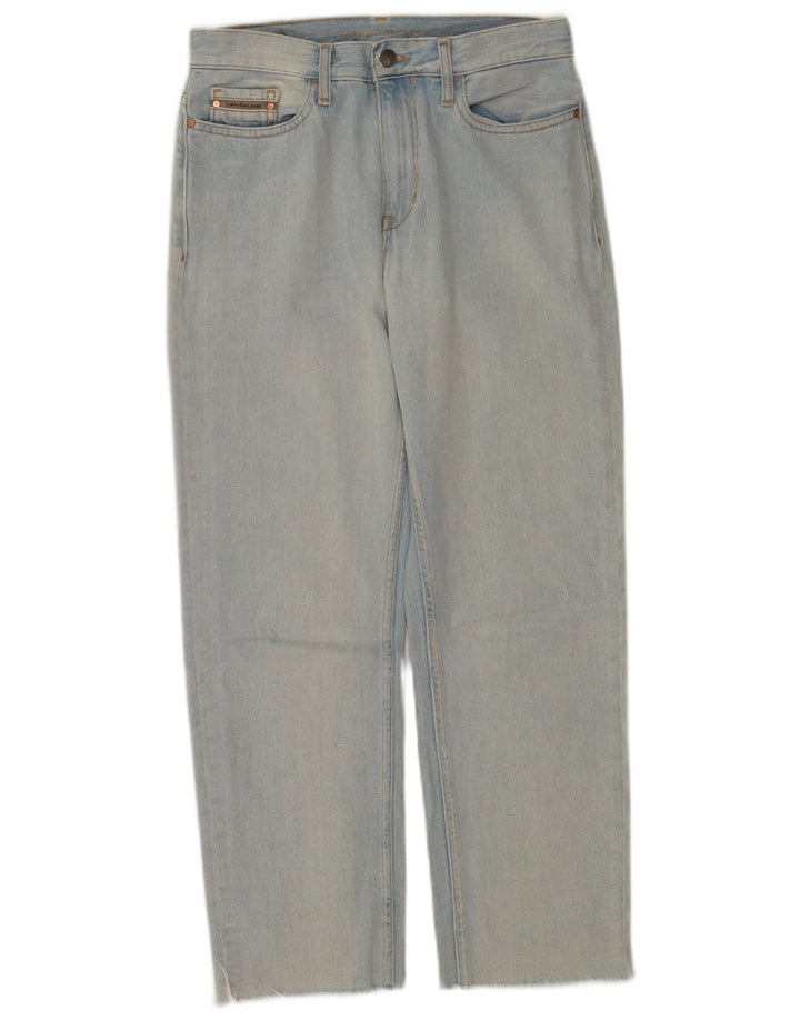 Calça jeans reta feminina Calvin Klein W28 L25 algodão azul