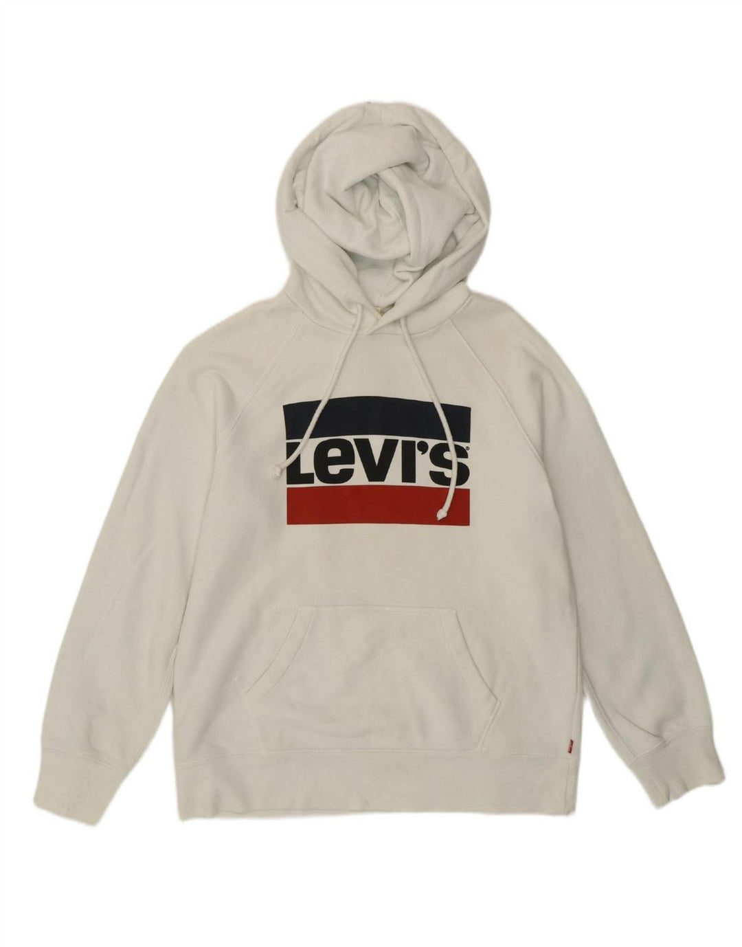 Suéter feminino com capuz gráfico LEVI'S UK 6 XS algodão branco