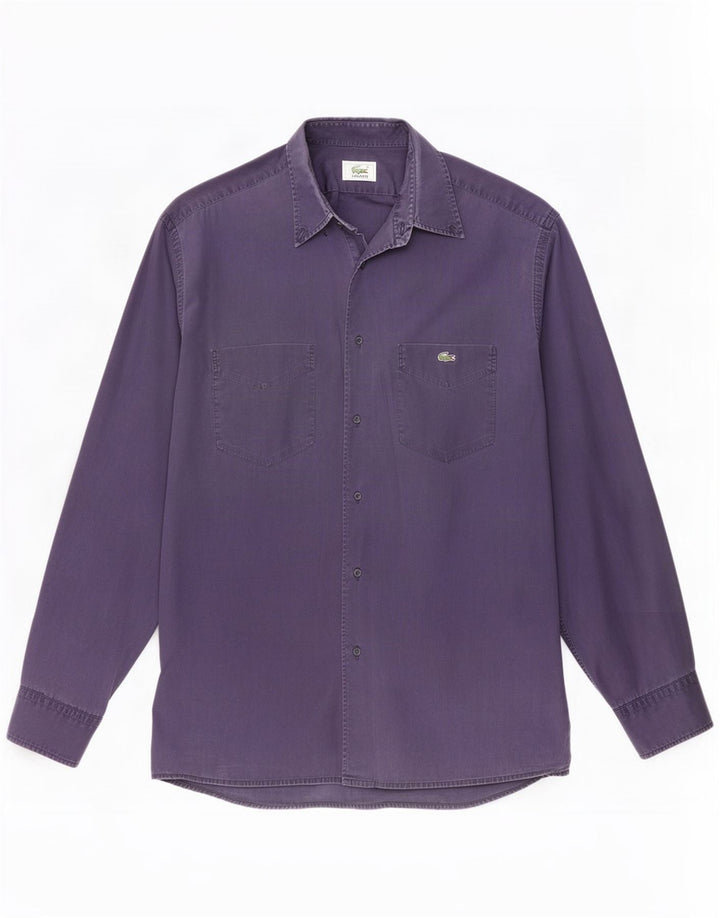 Camisa masculina Lacoste tamanho 41 algodão roxo grande