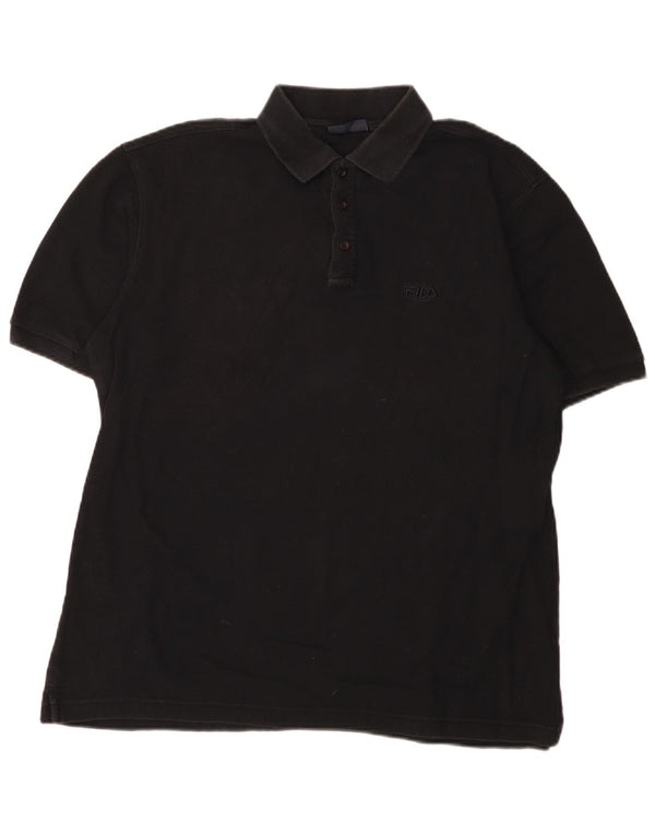 Camisa polo masculina Fila IT 54 XL algodão preto