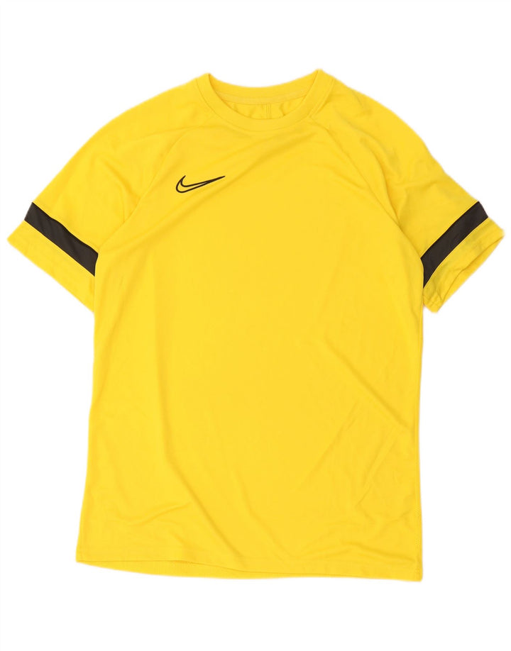 Camiseta masculina Nike Dri Fit Top grande bloco colorido amarelo