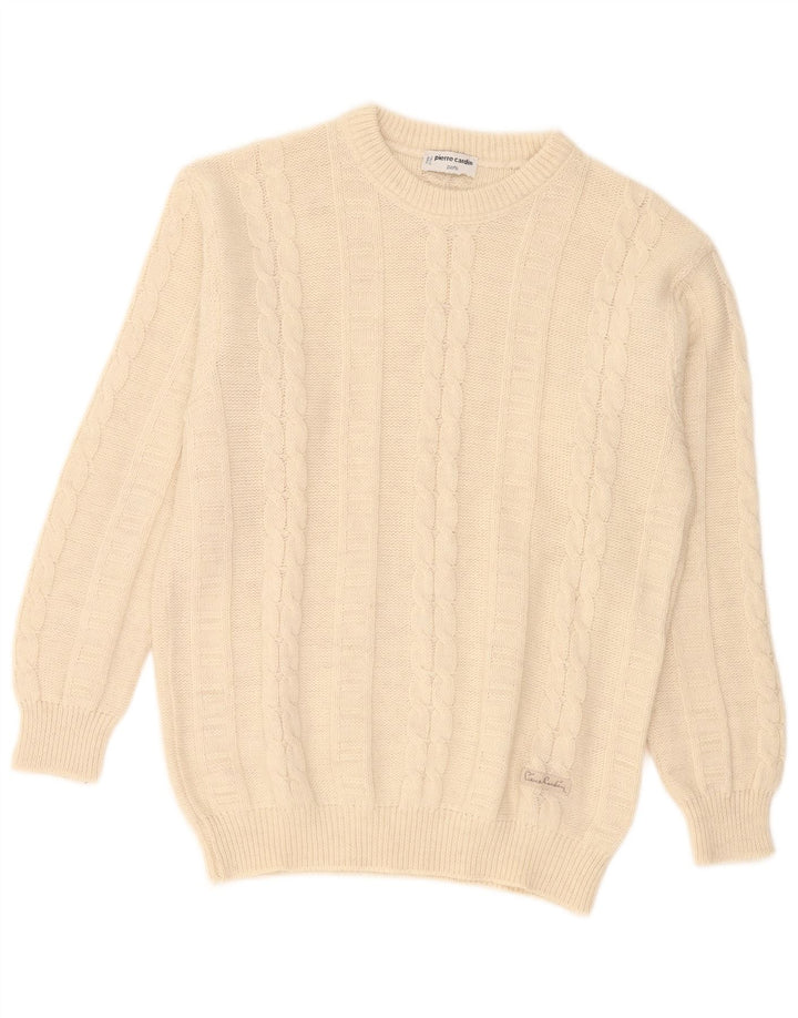 Suéter masculino Pierre Cardin com gola canoa grande bege