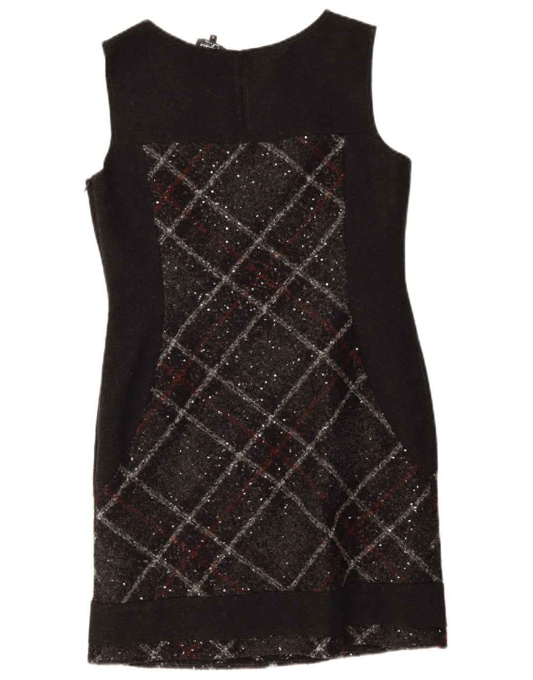Vestido feminino Marks & Spencer Per Una com bainha UK 12 médio preto xadrez