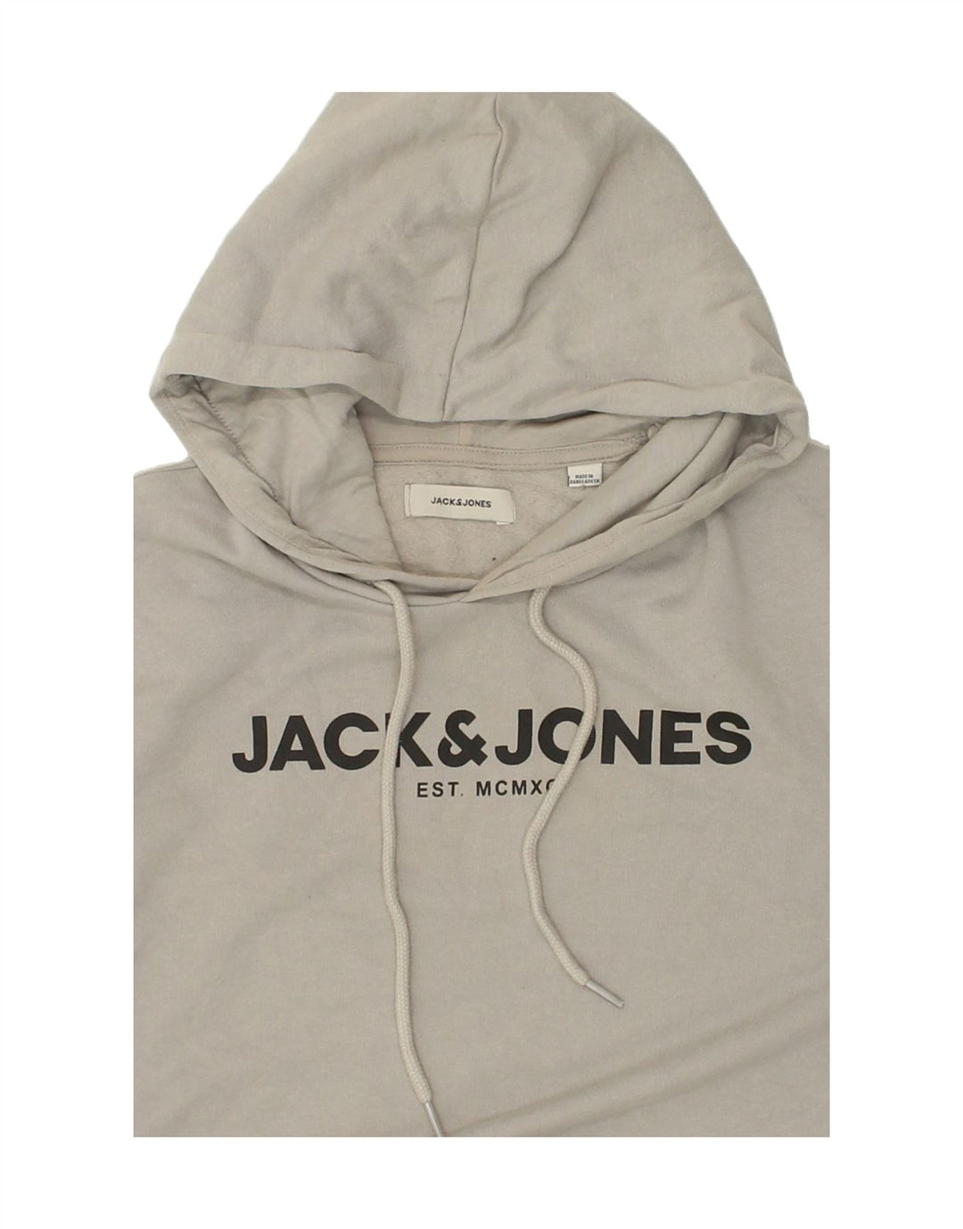 JACK & JONES Mens Graphic Hoodie Jumper Large Grey Cotton Vintage Jack & Jones and Second-Hand Jack & Jones from Messina Hembry 