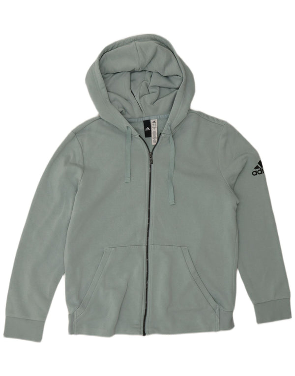 Adidas Womens Zip Hoodie Sweater UK 20/22 XL Green Cotton