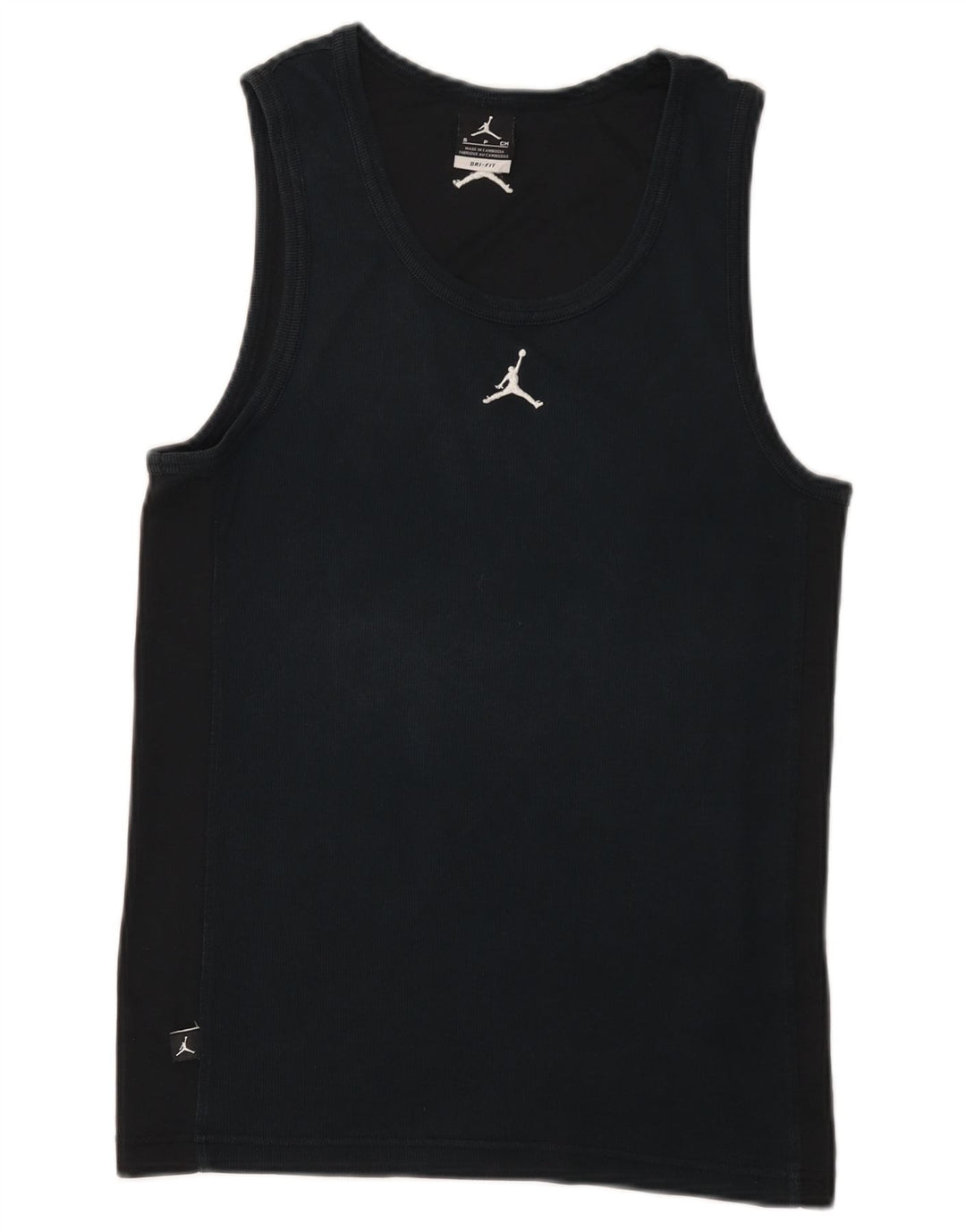 Jordan Mens Dri Fit Vest Top Pequeno Algodão Preto