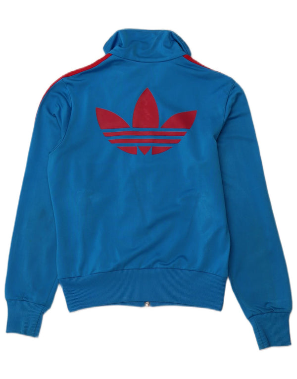 Adidas Womens Graphic Tracksuit Top Jacket EU 36 Pequeno Azul Poliéster