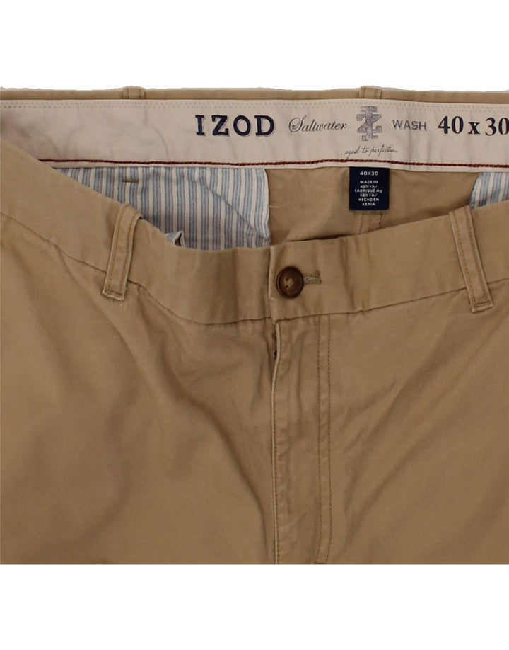 IZOD Mens Salt Water Straight Chino Trousers W40 L30  Beige Cotton Vintage Izod and Second-Hand Izod from Messina Hembry 