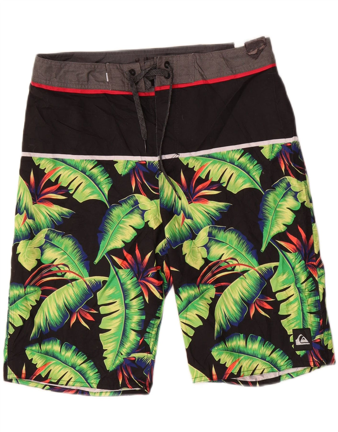 Quiksilver Shorts de natação masculino médio preto floral poliéster