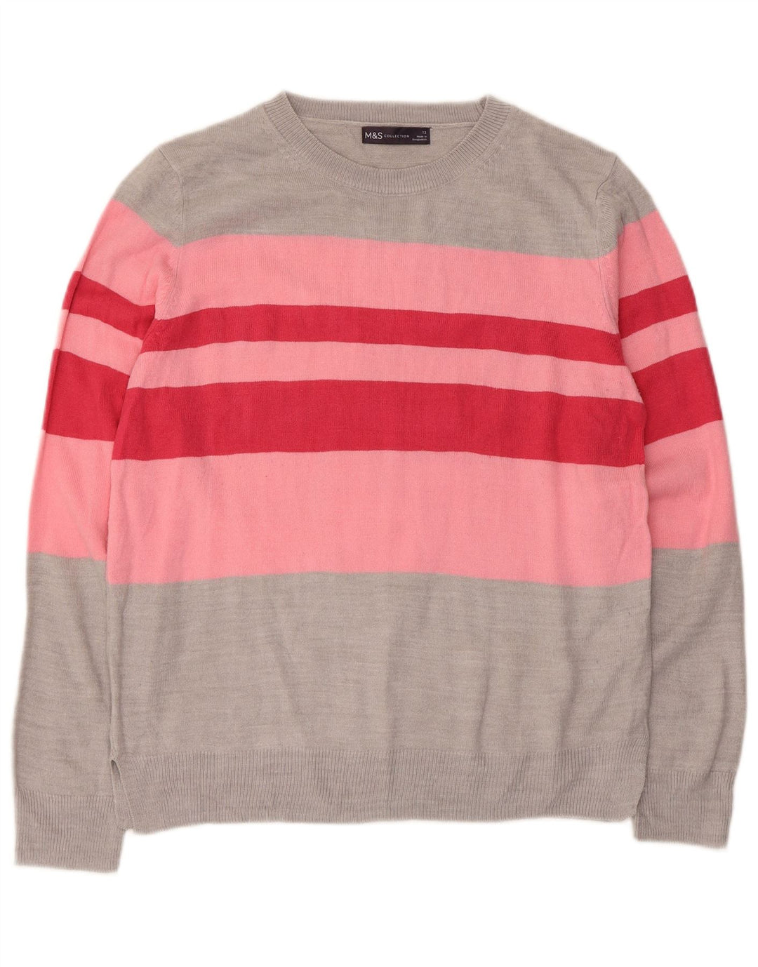 Suéter feminino Marks & Spencer com gola canoa Reino Unido 12 cinza médio