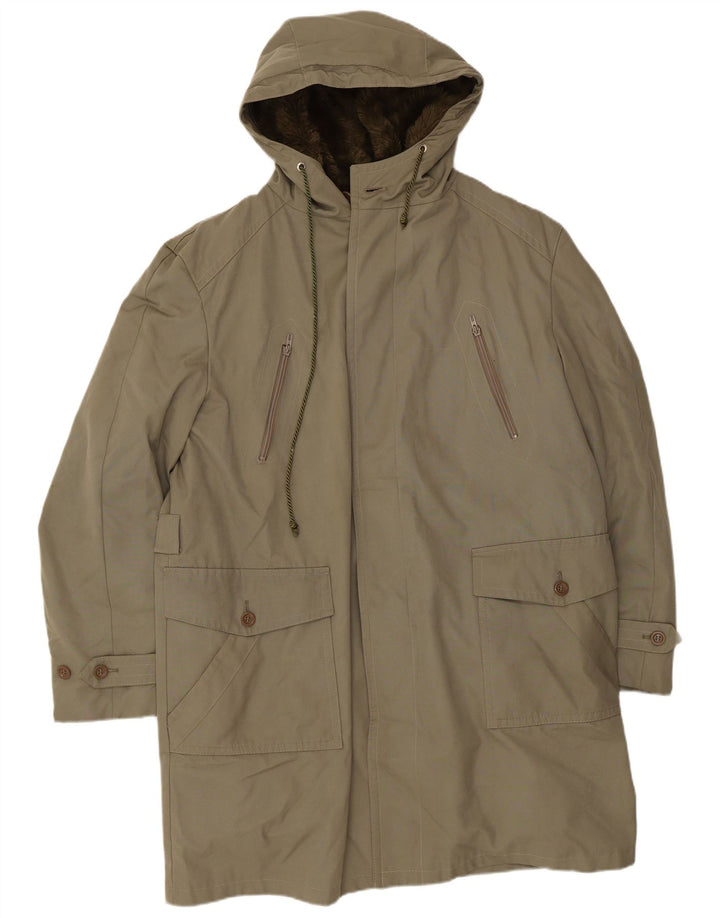 Jaqueta Parka masculina Formtreu com capuz Reino Unido 40 grande cáqui