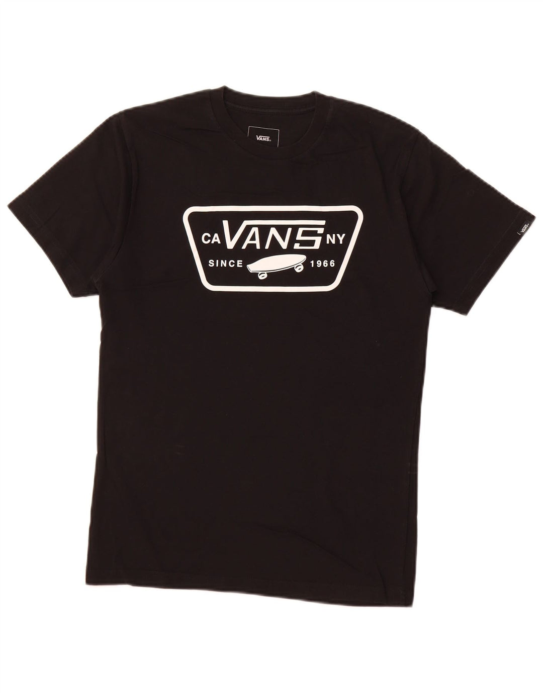 Camiseta masculina VANS Classic Fit gráfica top pequeno algodão preto