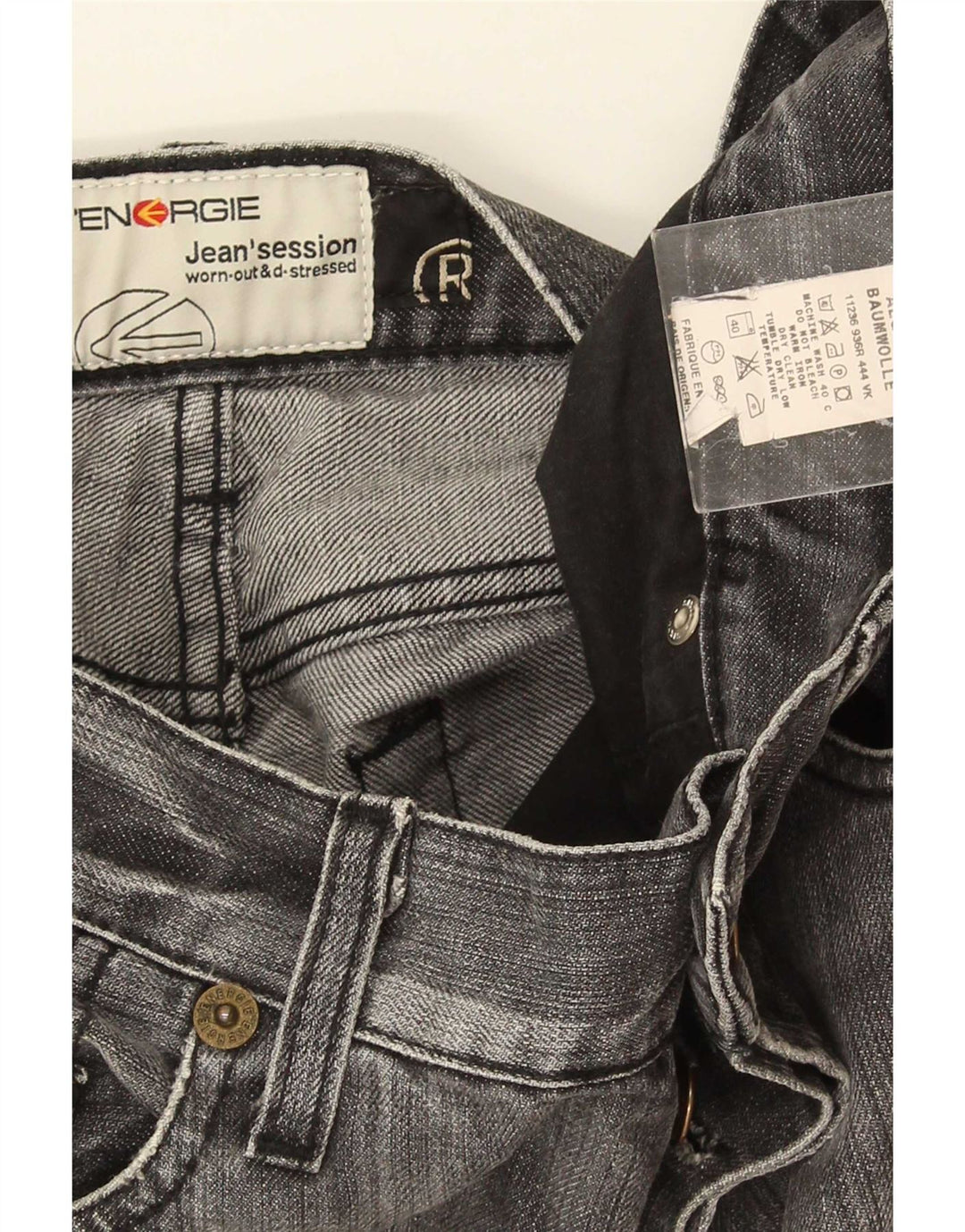Energie Mens Morris Straight Jeans W30 L30 Cinza Algodão