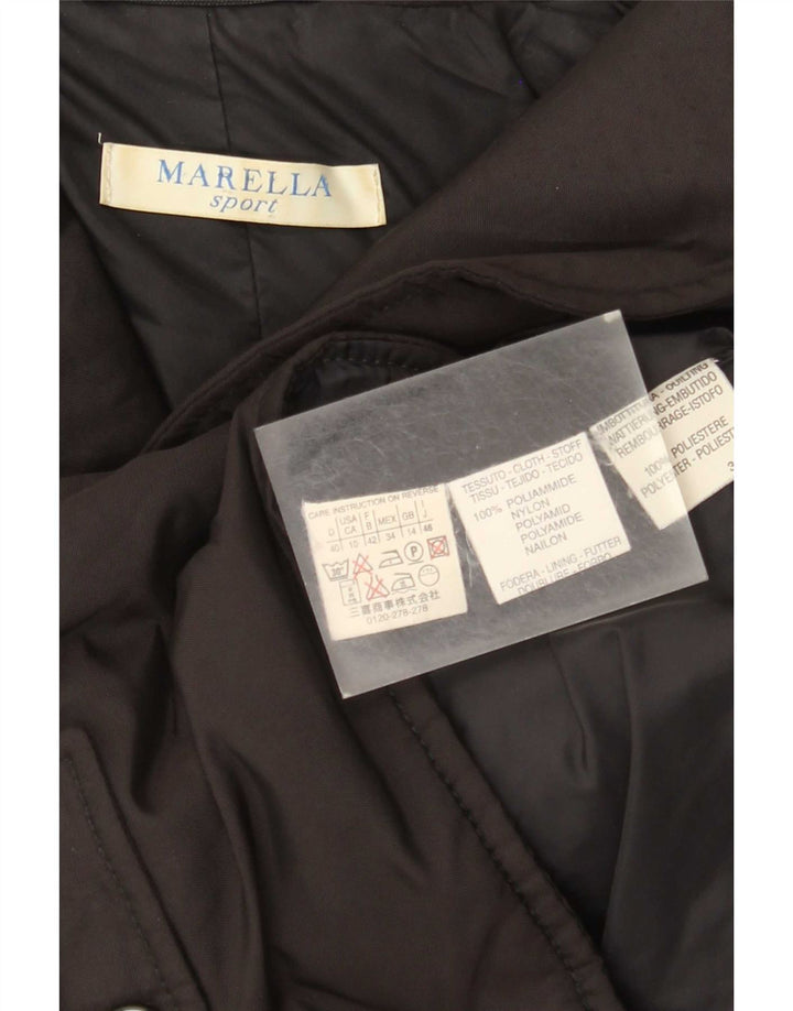 Jaqueta blazer feminina Marella acolchoada com 2 botões Reino Unido 14 grande poliamida preta