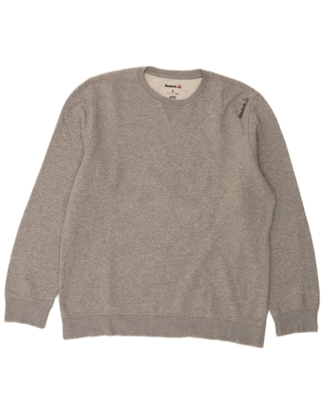 Reebok moletom masculino jumper grande algodão manchado cinza