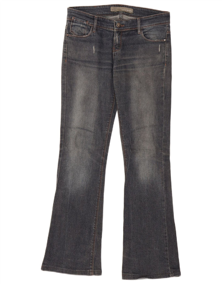 Zara Calça Jeans Feminina Flared EU 38 Pequeno W28 L31 Azul Marinho